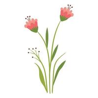 cute pink flowers vector