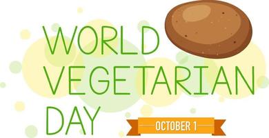 cartel del día mundial de la verdura con una patata vector