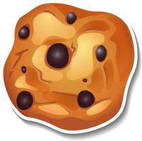 Isolated chocolate chips cookie in cartoon style vector