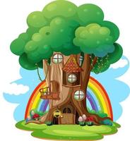 Isolated fantasy tree house on white background vector