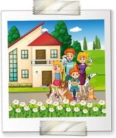 A photo of family on white backgound vector