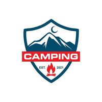 vector de camping, vector de logotipo de aventura
