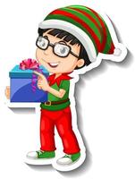 A boy in Christmas costumes vector