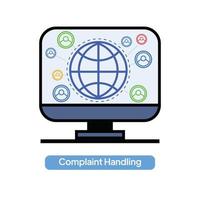 Customer support, Complain handling icon vector flat illustration.