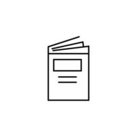 outline paper icon on white background vector