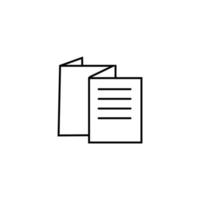 outline paper icon on white background vector