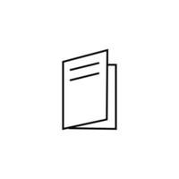 outline paper icon on white background vector