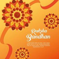 tarjeta de saludo con un juego decorativo de rakhi para raksha bandhan, festival indio para la celebración del vínculo hermano y hermana, la relación vinculante vector