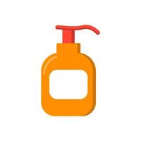 Sanitizer Bottle with Pump Icon in Cartoon style. Disinfect Gel for Hand Wash Pictogram. Antibacterial Liquid Soap for Virus and Dirty Protection Icon. Isolated Vector Illustration.