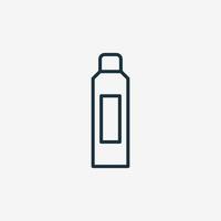 Spray Bottle for Body Care and Hygiene Line Icon. Deodorant, Antiperspirant Spray with Cap Linear Pictogram. Hairspray in Plastic Packaging Icon. Isolated Vector Illustration.