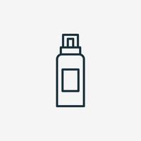 Foam Pump Bottle for Cosmetic Product Line Icon. Plastic Container For Skin Care Beauty Product Linear Pictogram. Beauty Package for Lotion, Gel, Cream. Isolated Vector Illustration.