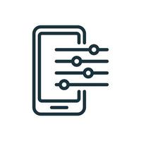 Settings and Options of Mobile Phone Line Icon. Fix, Maintenance, Smartphone Repair Service Icon. Control Panel and Settings of Electronic Device. Vector illustration.