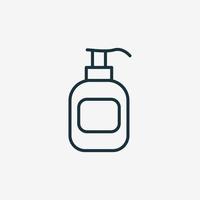 Sanitizer Bottle with Pump Line Icon. Disinfect Gel for Hand Wash Linear Pictogram. Antibacterial Liquid Soap for Virus and Dirty Protection Icon. Isolated Vector Illustration.
