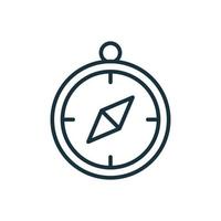Compass Line Icon. Sign of Direction and Navigation. Simple flat symbol. Vector illustration.
