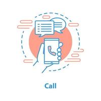 Call concept icon. Hotline idea thin line illustration. Phone support service. Vector isolated outline drawing