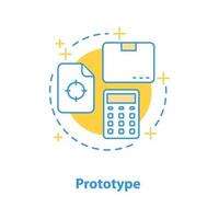 Prototype design concept icon. Project realization idea thin line illustration. Product testing. Vector isolated outline drawing