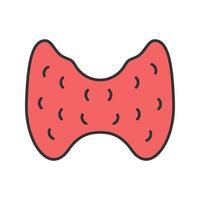 Thyroid gland color icon. Endocrine gland. Isolated vector illustration