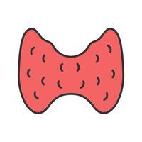 Thyroid gland color icon. Endocrine gland. Isolated vector illustration