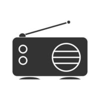 Radio glyph icon. Silhouette symbol. Negative space. Vector isolated illustration
