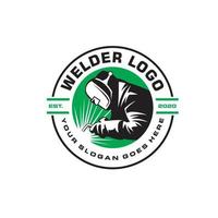 logotipo de soldador, vector de logotipo de la industria