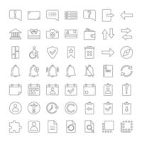 UI UX linear icons set. System elements. Common actions symbols. Thin line contour symbols. Isolated vector outline illustrations