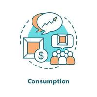 Consumption concept icon. Purchasing idea thin line illustration. Delivery service. Vector isolated outline drawing