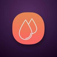 Water drops app icon. UI UX user interface. Liquid. Raindrop. Web or mobile application. Vector isolated illustration