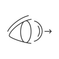 Eye contact lenses removing linear icon. Thin line illustration. Contour symbol. Vector isolated outline drawing