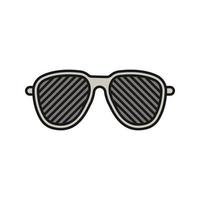 Louvered sunglasses color icon. Stripped spectacles. Shutter shades. Isolated vector illustration