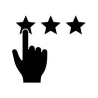 Low rating glyph icon. Negative feedback. Client review. Rating scale click. Ranking. Silhouette symbol. Negative space. Vector isolated illustration