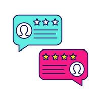 Customer reviews color icon. Positive feedback messages. Rating. Service satisfaction. Isolated vector illustration