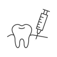 Gum injection linear icon. Thin line illustration. Dental anesthesia. Contour symbol. Vector isolated drawing