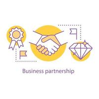 Partnership concept icon. Contacts establishing idea thin line illustration. Business partners. Successful teamwork. Vector isolated outline drawing