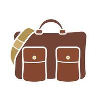 icono de color de glifo de bolsa de hombre. bolsa de portátil bolso. símbolo de silueta sobre fondo blanco sin contorno. espacio negativo. ilustración vectorial vector