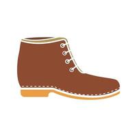 icono de color de glifo de arranque. icono del zapato de los hombres. calzado de moda de invierno y otoño. símbolo de silueta sobre fondo blanco sin contorno. espacio negativo. ilustración vectorial vector