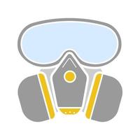 Respirator glyph color icon. Gas mask. Pest control equipment. Silhouette symbol on white background with no outline. Negative space. Vector illustration