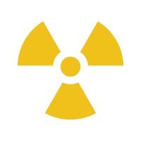Atomic power sign glyph color icon. Atomic energy using. Safe nuclear power. Silhouette symbol on white background with no outline. Negative space. Vector illustration