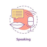 Speaking concept icon. Radio broadcasting idea thin line illustration. Talking. Vector isolated outline drawing