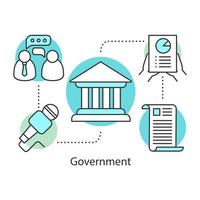 Government concept icon. Politics idea thin line illustration. Publicity. Political campaign. Government system. Vector isolated outline drawing