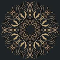 Mandala ornament or flower background design golden color. vector