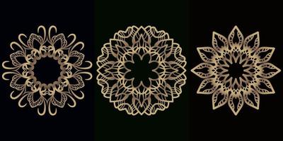 colección de conjunto de diseño de fondo de flor o adorno de mandala. vector