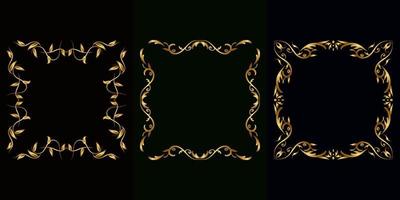 Luxury ornament or floral frame set collection. vector