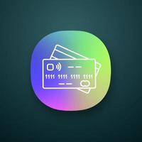 NFC credit card app icon. Cashless payment. E-payment. UI UX user interface. Web or mobile application. Vector isolated illustration