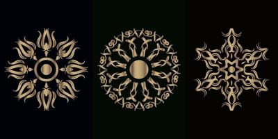 Collection of Mandala ornament or flower vector