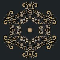 Mandala ornament or flower background design golden color. vector