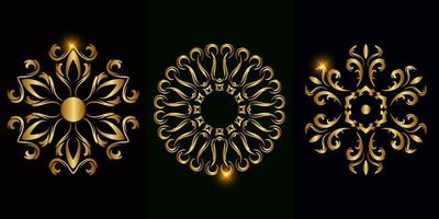 Collection of Mandala ornament or flower vector