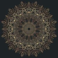 Mandala ornament background design golden color. vector