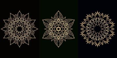 Mandala ornament or flower background design set collection. vector