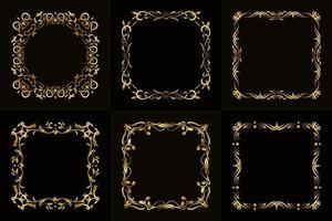 Luxury ornament or floral frame set collection. vector