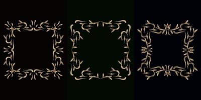 Luxury ornament or floral frame set collection. vector